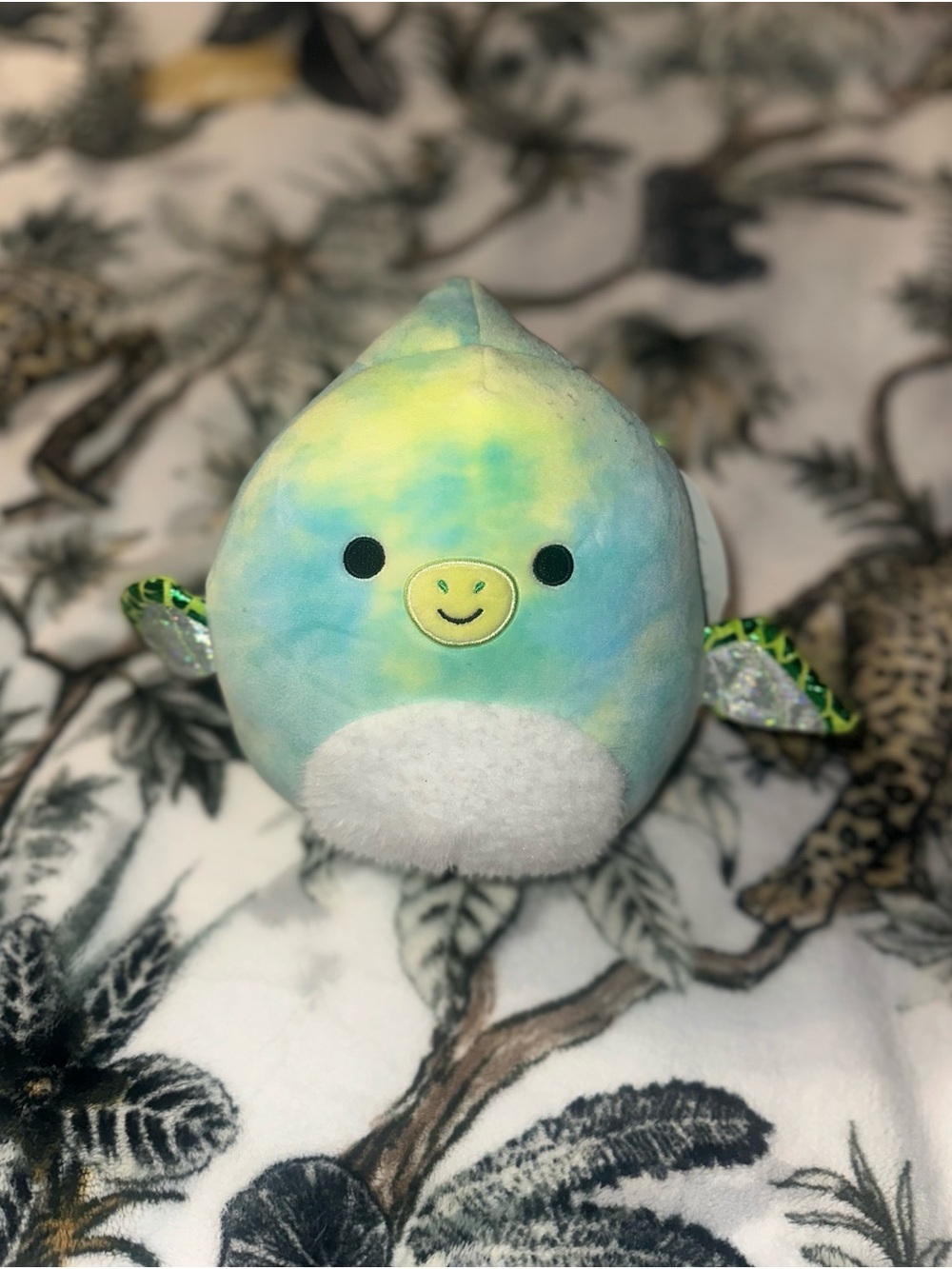 Squishmallows Tie-Dye Plush in Blue and Yellow
